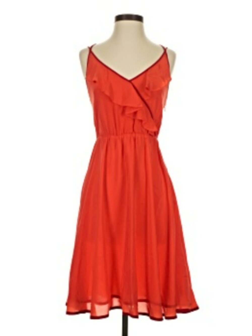 Anthropologie Girls From Savoy 100% Silk Red Dress Size 4